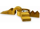 Parco Giochi In Schiuma Con Piscina Rotonda 90X30 Velvet Gold + 5 Elementi + 200 Palline: Perla, Argento, Oro