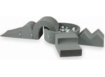 Parco Giochi In Schiuma Con Vasca Rotonda 90X30 Grigio + 5 Elementi + 200 Palline: Bianco, Argento