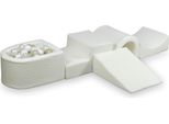 Parco Giochi In Schiuma Con Ponte A Boucle Bianco 100 Palline: Trasparente, Bianco, Madreperla, Oro Chiaro