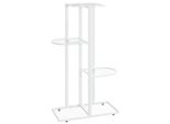 Vidaxl Portafiori A 4 Livelli 43X22X76 Cm Metallo Bianco