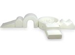 Parco Giochi In Schiuma Con Vasca Rotonda 90X30 Boucle Bianco + 5 Elementi + 200 Palline: Bianco, Perlato