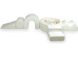 Parco Giochi In Schiuma Con Vasca Rotonda 90X30 Boucle Bianco + 5 Elementi + 200 Palline: Bianco, Madreperla, Beige