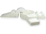 Parco Giochi In Schiuma Con Piscina Rotonda 90X30 Boucle White + 5 Elementi Senza Palline