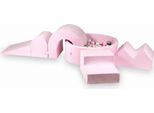 Parco Giochi In Schiuma Con Piscina Rotonda 90X30 Rosa Cipria + 5 Elementi + 200 Palline: Madreperla, Grigio, Rosa Chiaro