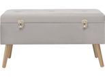 Syfax™ Panca Con Vano Portaoggetti 80 Cm Grigio In Velluto