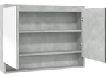 Syfax™ Armadietto Bagno Con Specchio 80X15X60 Cm In Mdf Grigio Cemento
