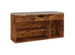 Vidaxl Panca Per Scarpe Con Cuscino In Rovere Fumé 104X30X49 Cm Materiale A Base Di Legno