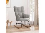Vidaxl Poltrona A Dondolo In Velluto Grigio Chiaro