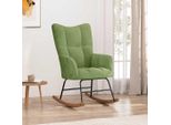 Vidaxl Sedia A Dondolo In Velluto Verde Chiaro