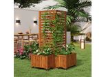 Fioriera Merax Con Traliccio - Fioriera Da Esterno In Legno Massiccio Con Ruote Universali, Resistente Alle Intemperie E Mobile, Ideale Per Giardino, Cortile E Patio