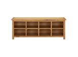 Vidaxl Scarpiera 114X37X45 Cm In Legno Massiccio Di Quercia