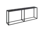 Tavolo Consolle Nero 200X35X75,5 Cm In Vetro Temperato