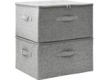 Vidaxl Scatole Portaoggetti 2 Pezzi In Tessuto 43X34X23 Cm Grigio