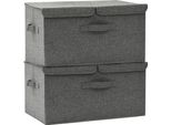 Vidaxl Scatole Portaoggetti 2 Pezzi In Tessuto 50X30X25 Cm Antracite