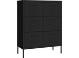 Vidaxl Cassettiera Nera 80X35X101,5 Cm In Acciaio