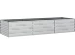 Vidaxl Letto Da Giardino Rialzato 240X80X45 Cm Acciaio Zincato Argento