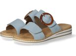 Rieker Donna Mulo Fibbia Tacco A Zeppa Chiusura A Velcro V0692, Dimensione:41 Eu, Colore:Blu