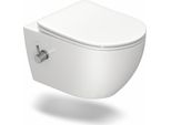 Horow Taharet Wc Incluso Rubinetto E Sedile Estraibile A Chiusura Morbida Wc Con Doccia Wc Sospeso Wc Con Funzione Bidet Igienico Senza Bordi 53×36×35 Cm