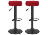 Vidaxl Sgabello Da Bar 2 Pz. Velluto Rosso Vino