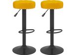 Vidaxl Sgabello Da Bar 2 Pezzi In Velluto Giallo Senape