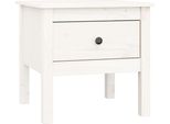 Tavolino Bianco 50X50X49 Cm In Legno Di Pino Massiccio