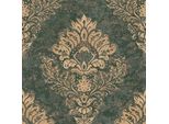 Carta Da Parati In Lana Profhome 379011-GU Leggermente Goffrata Verde Opaco Oro 5,33 M2