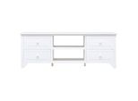 Mobile Tv Bianco 108X30X40 Cm In Legno Massiccio Di Paulownia