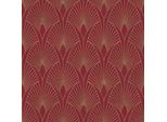 Carta Da Parati In Lana Ornamentale Profhome 374274-GU Leggermente Goffrata Rosso Oro Lucido 5,33 M2