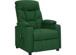 Vidaxl Poltrona Relax Elettrica In Tessuto Verde Scuro