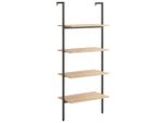 Scaffale A Scala Con 4 Ripiani Marrone Chiaro E Nero 64X35X152,5 Cm