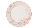 Piatto Da Portata Clayre & Eef Ø 27 Cm Fiori Di Porcellana Bianca E Rosa