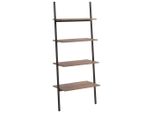Scaffale A Scala Con 4 Ripiani Marrone Scuro E Nero 64X34X150,5 Cm