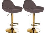 Set Di 2 Sgabelli Da Bar Moderni - Sgabelli Eleganti - Struttura Dorata, Altezza Seduta Regolabile