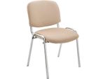 Sedia Per Visitatori Impilabile - Sedia Per Riunioni - Sedile Trapuntato Per Il Massimo Comfort | Colore: Crema