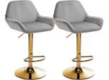 Set Di 2 Sgabelli Da Bar - Sgabello In Velluto - Elevato Comfort Di Seduta | Colore: Grigio