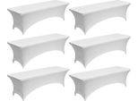 Succebuy 6 X Tovaglie In Spandex Elasticizzato (Rettangolari) Adatte A Tavoli Da 244 Cm, Lavabili E Antipiega, Protezione Ideale Per Feste, Matrimoni, Banchetti Ed Eventi, Bianco