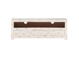 Mobile Tv In Legno Massiccio Di Acacia 110X30X40 Cm Bianco