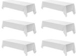 Succebuy 6 X Tovaglia 1524 X 2591 Mm, Protezione Riutilizzabile Per Tavoli, Tovaglia In Tessuto Di Poliestere Lavabile In Lavatrice Per Feste, Matrimoni, Banchetti E Occasioni Formali, Bianco