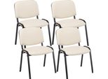 Set Di 4 Sedie Per Visitatori - Sedie Beurs - Comoda Seduta Trapuntata. Colore: Crema