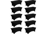 Succebuy 10 X Tovaglia In Spandex Elasticizzato (Rettangolare) Adatta Per Tavoli Da 1829 Mm, Lavabile E Antipiega Per Eventi Come Feste, Matrimoni, Banchetti E Festival, Nero