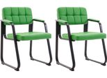 Set Di 2 Comode Sedie Per Visitatori - Sedie Per Riunioni - Lussuosa Posizione Di Seduta | Colore: Verde