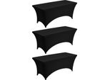 Succebuy Set Di 3 Tovaglie In Spandex Elasticizzato (Rettangolari) Adatte Per Tavoli Da 1829 Mm, Copritavolo Lavabile E Antipiega, Ideale Per Feste, Matrimoni, Banchetti Ed Eventi, Nero