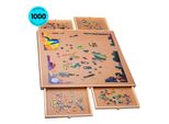 Tavola Per Puzzle Piecepro Con 4 Cassetti Per 1000 Pezzi - Tavolo Per Puzzle Con Contenitore - 76 X 57 Cm - Tappetino Per Puzzle