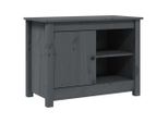 Mobile Tv Grigio 70X36,5X52 Cm In Legno Di Pino Massiccio