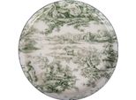 Sottobicchieri Clayre & Eef Ø 11 Cm X 1 Cm Bianco Con Accenti Verdi