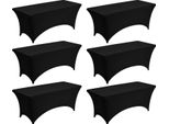 Succebuy 6 X Tovaglie In Spandex Elasticizzato (Rettangolari) Adatte A Tavoli Da 1829 Mm, Lavabili E Antipiega, Protezione Ideale Per Feste, Matrimoni, Banchetti Ed Eventi, Nero