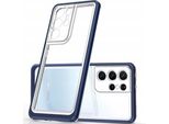 Custodia Clear 3In1 Per Samsung Galaxy S21 Ultra 5G Gel Cover Con Cornice Blu