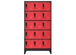 Vidaxl Armadio Spogliatoio Antracite E Rosso 90X40X180 Cm In Acciaio