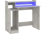 Scrivania Con Led Grigio Cemento 97X45X90 Cm Materiale A Base Di Legno
