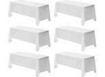 Succebuy 6 X Tovaglia 1778X3048 Mm, Protezione Riutilizzabile Per Tavoli, Tovaglia In Poliestere Lavabile In Lavatrice Per Feste, Matrimoni, Banchetti E Altri Eventi, Bianco